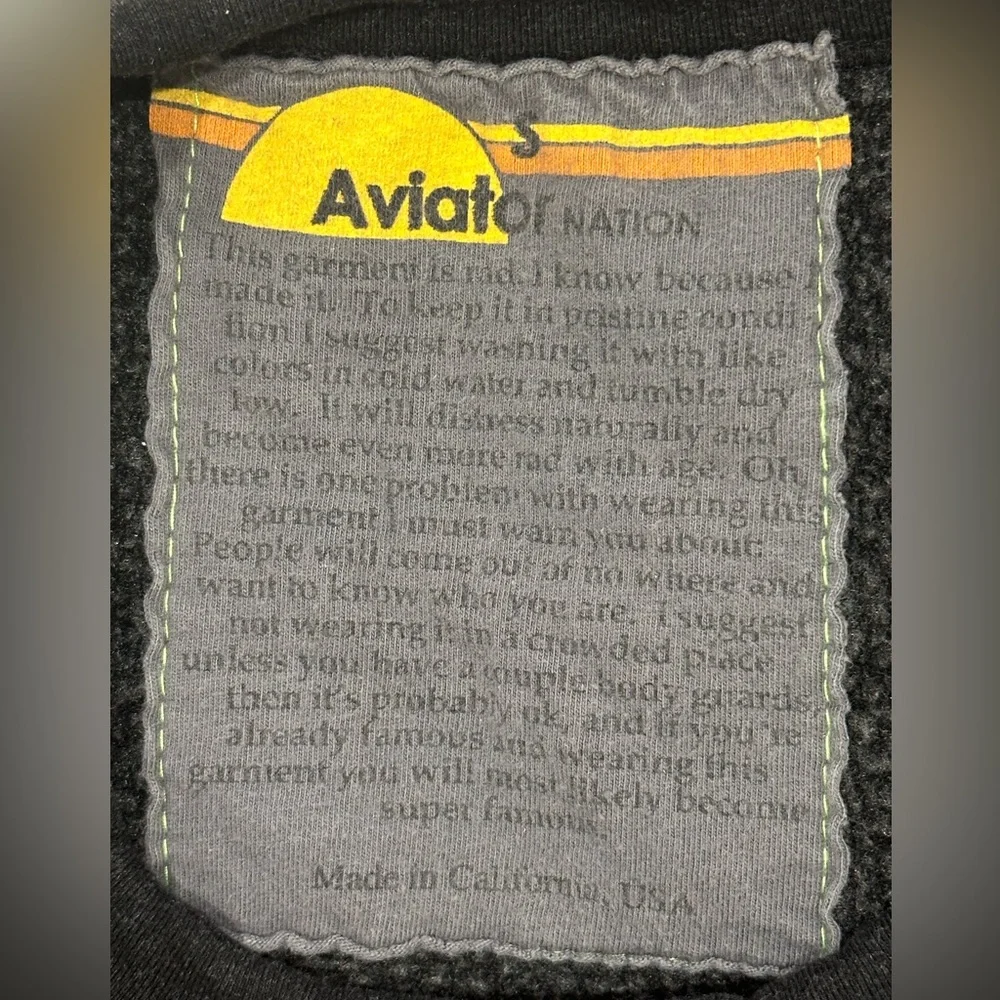 Aviator Nation Rainbow Stripe 6 Heather Gray Crewneck Sweatshirt Unisex Small - Picture 6 of 7